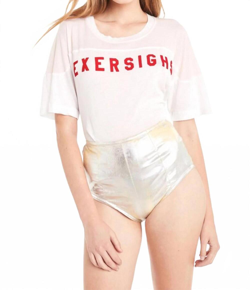 NEW WILDFOX exersighs samuel crewneck tee in clean white/pink